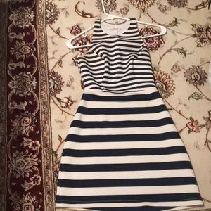 Abercrombie and Fitch navy and white striped dress